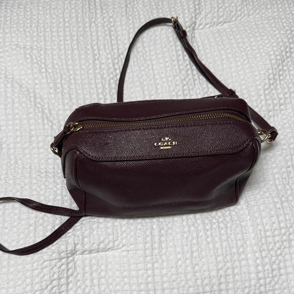Coach Handbags - Coach Dark Burgundy Leather Crossbody Bag